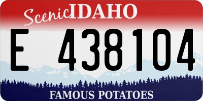 ID license plate E438104