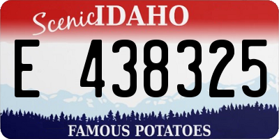 ID license plate E438325