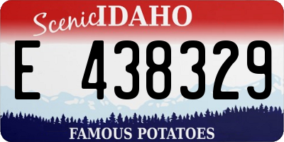ID license plate E438329