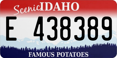 ID license plate E438389
