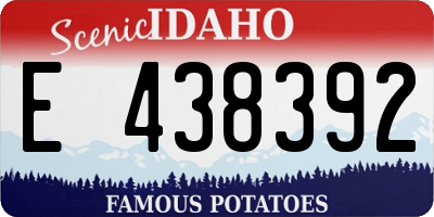 ID license plate E438392