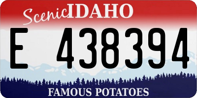 ID license plate E438394
