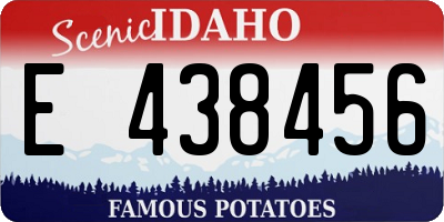 ID license plate E438456