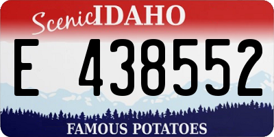 ID license plate E438552
