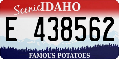 ID license plate E438562