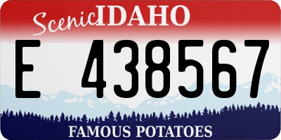 ID license plate E438567
