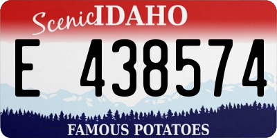 ID license plate E438574