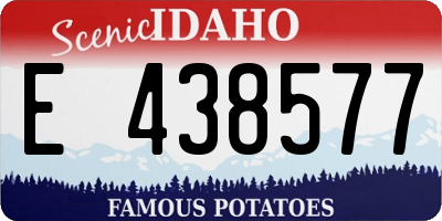 ID license plate E438577