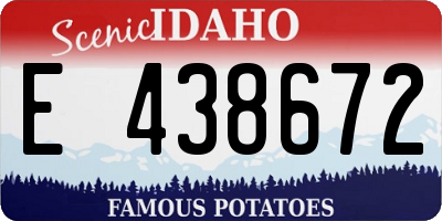 ID license plate E438672