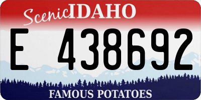 ID license plate E438692