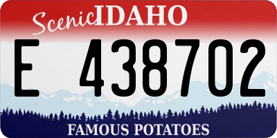 ID license plate E438702
