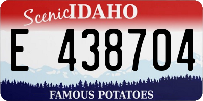 ID license plate E438704