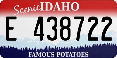 ID license plate E438722