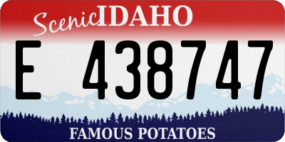 ID license plate E438747