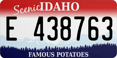 ID license plate E438763