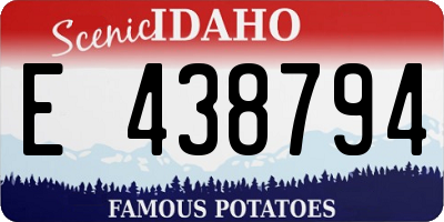 ID license plate E438794