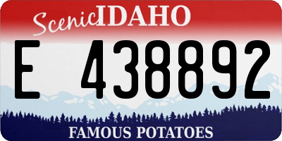 ID license plate E438892
