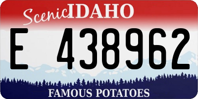ID license plate E438962