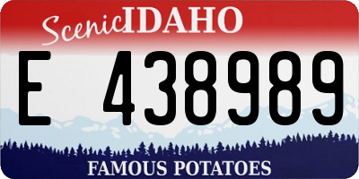ID license plate E438989