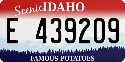 ID license plate E439209