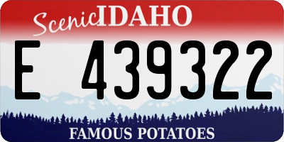 ID license plate E439322
