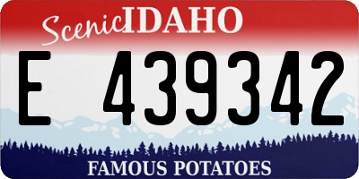ID license plate E439342