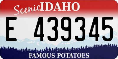 ID license plate E439345