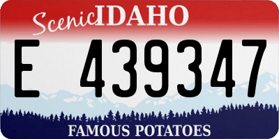 ID license plate E439347