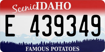 ID license plate E439349