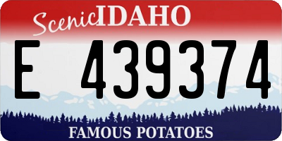 ID license plate E439374