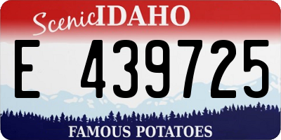 ID license plate E439725