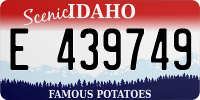 ID license plate E439749