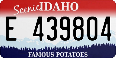 ID license plate E439804