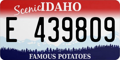 ID license plate E439809