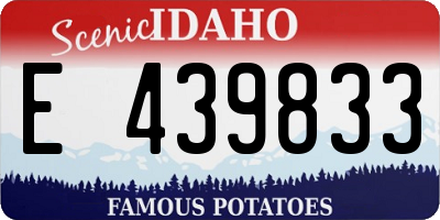 ID license plate E439833