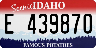 ID license plate E439870