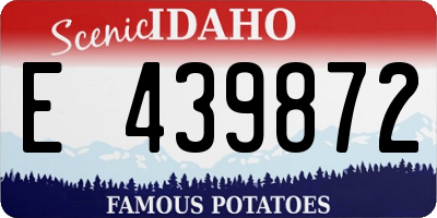 ID license plate E439872