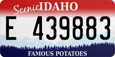ID license plate E439883