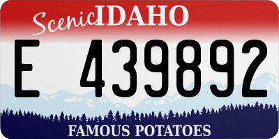 ID license plate E439892
