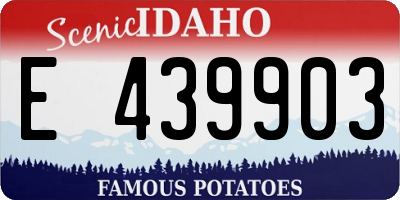 ID license plate E439903