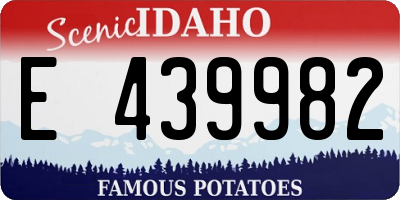 ID license plate E439982