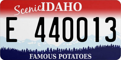 ID license plate E440013