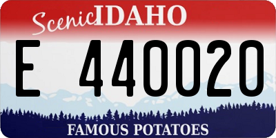 ID license plate E440020