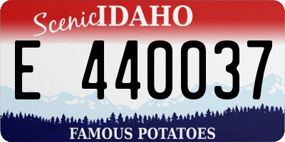 ID license plate E440037
