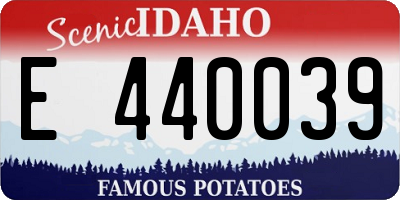 ID license plate E440039