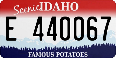 ID license plate E440067