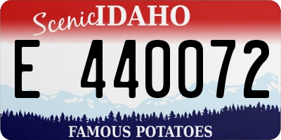 ID license plate E440072