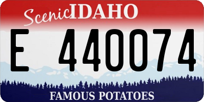 ID license plate E440074