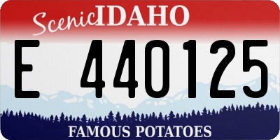 ID license plate E440125