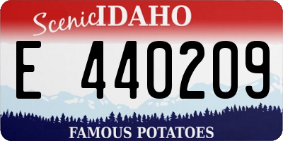 ID license plate E440209